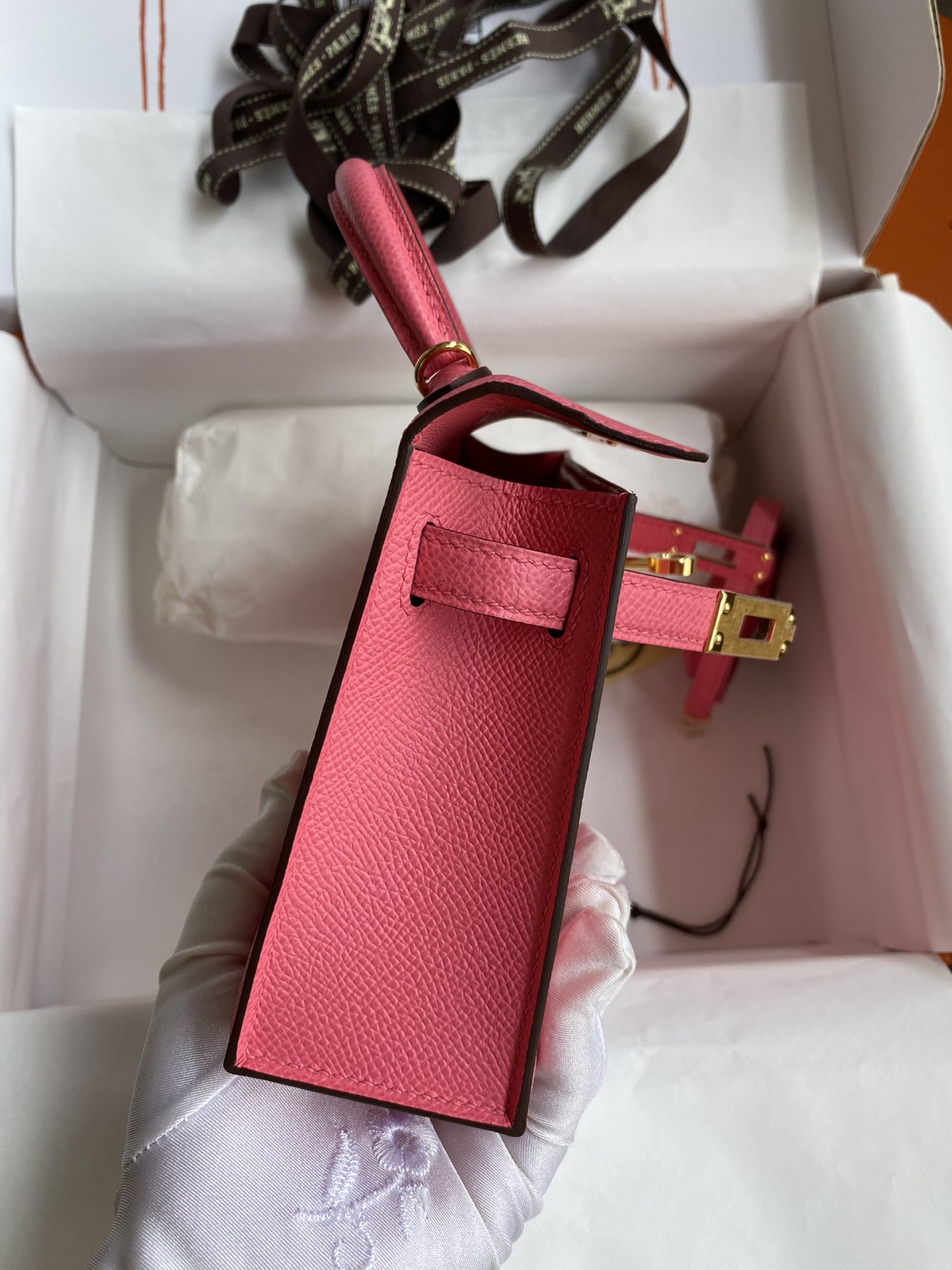 Hermes Kelly Mini II Bag 19CM In Rose Pink Epsom Leather